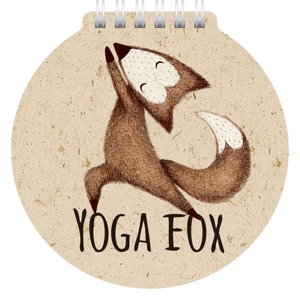 Блокнот 60л А6ф 80 гр/кв.м с фигурной высечкой на гребне -Yoga fox- , 